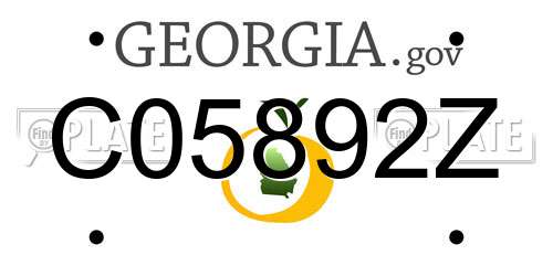 C05892Z Georgia License Plate