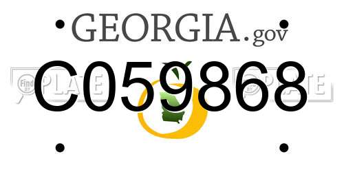 C059868 Georgia License Plate