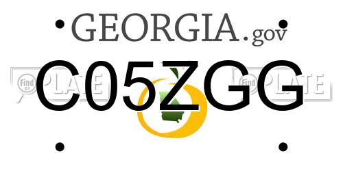 C05ZGG Georgia License Plate