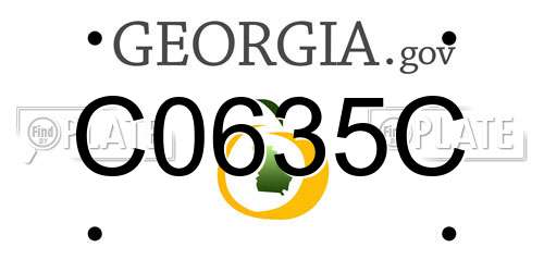 C0635C Georgia License Plate
