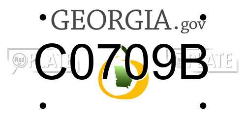 C0709B Georgia License Plate