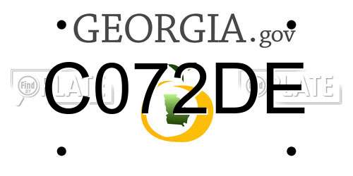 C072DE Georgia License Plate