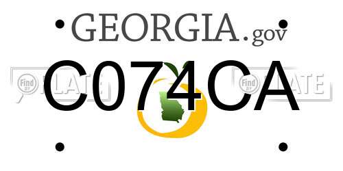 C074CA Georgia License Plate