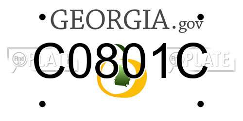 C0801C Georgia License Plate
