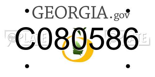 C080586 Georgia License Plate