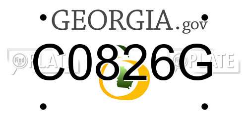 C0826G Georgia License Plate