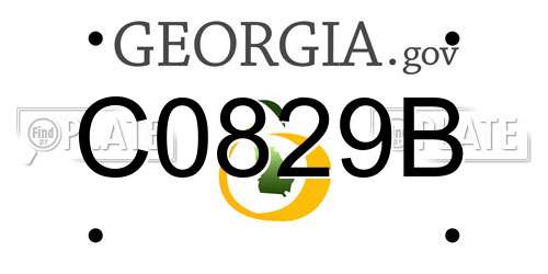 C0829B Georgia License Plate