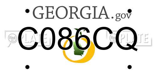 C086CQ Georgia License Plate