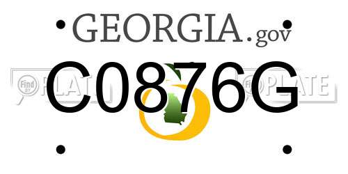 C0876G Georgia License Plate