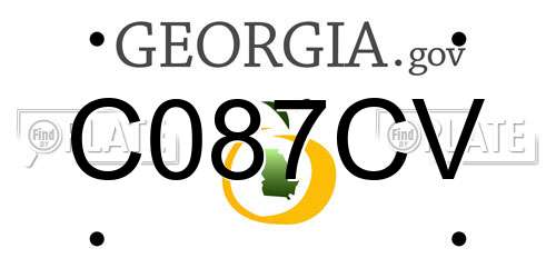 C087CV Georgia License Plate