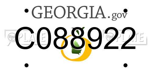 C088922 Georgia License Plate