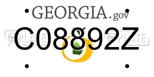 C08892Z Georgia License Plate