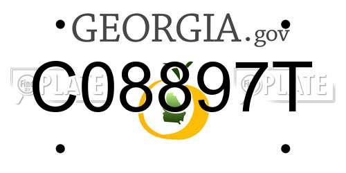 C08897T Georgia License Plate