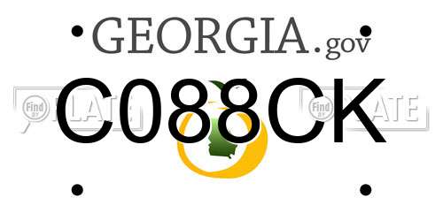 C088CK Georgia License Plate