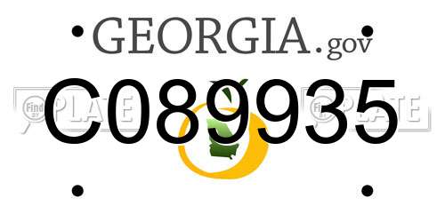 C089935 Georgia License Plate