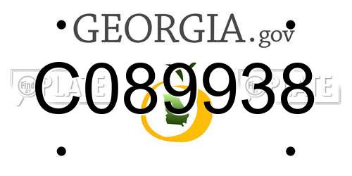 C089938 Georgia License Plate