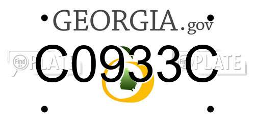 C0933C Georgia License Plate