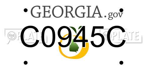 C0945C Georgia License Plate
