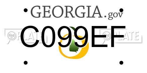 C099EF Georgia License Plate