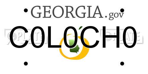 C0L0CH0 Georgia License Plate