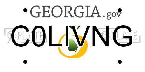 C0LIVNG Georgia License Plate