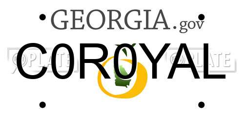 C0R0YAL Georgia License Plate