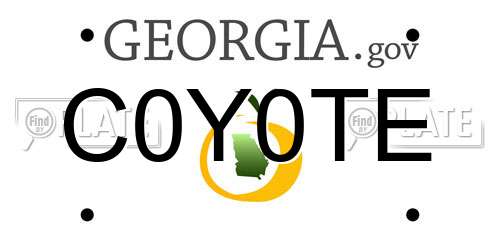 C0Y0TE Georgia License Plate