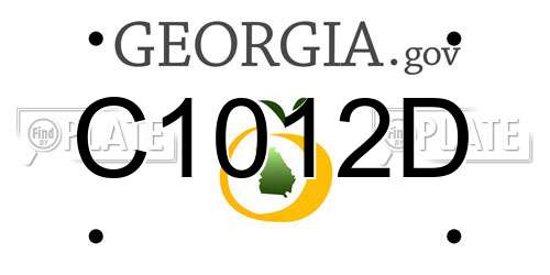 C1012D Georgia License Plate