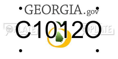 C1012O Georgia License Plate