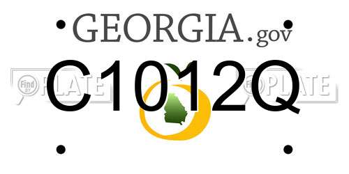 C1012Q Georgia License Plate