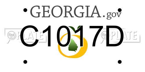 C1017D Georgia License Plate