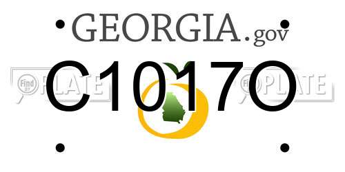 C1017O Georgia License Plate