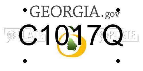 C1017Q Georgia License Plate