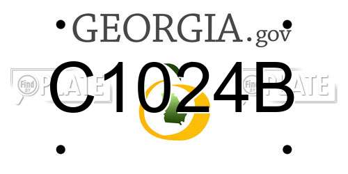 C1024B Georgia License Plate