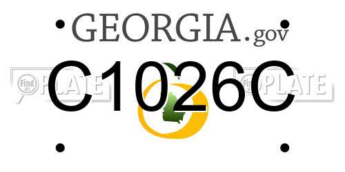 C1026C Georgia License Plate