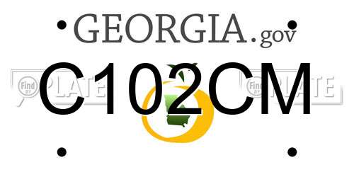 C102CM Georgia License Plate