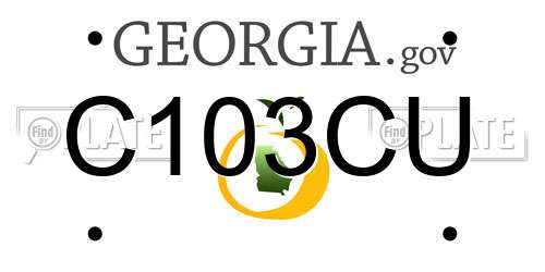 C103CU Georgia License Plate