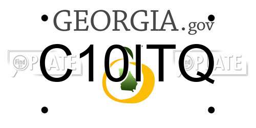 C10ITQ Georgia License Plate