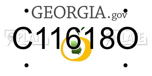 C11618O Georgia License Plate