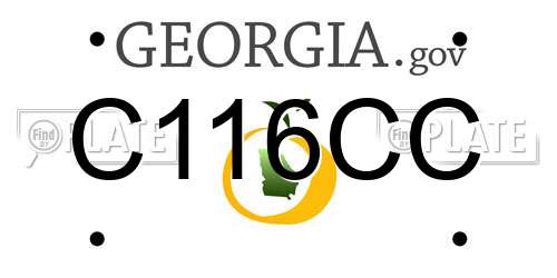 C116CC Georgia License Plate
