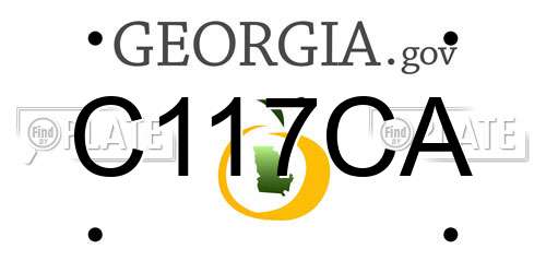C117CA Georgia License Plate