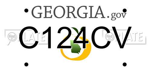C124CV Georgia License Plate