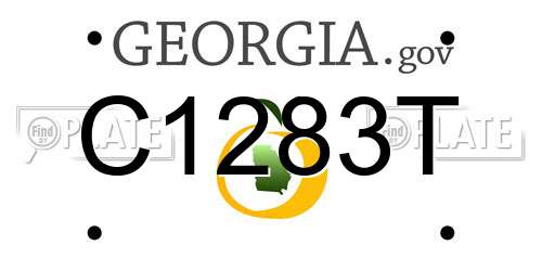 C1283T Georgia License Plate