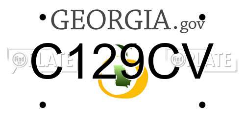 C129CV Georgia License Plate