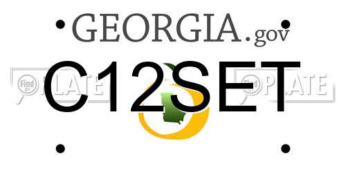 C12SET Georgia License Plate
