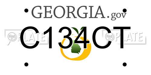 C134CT Georgia License Plate