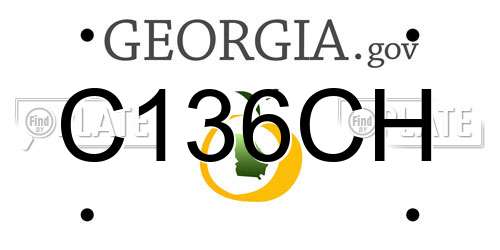C136CH Georgia License Plate