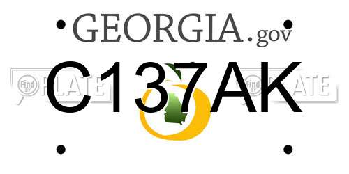 C137AK Georgia License Plate