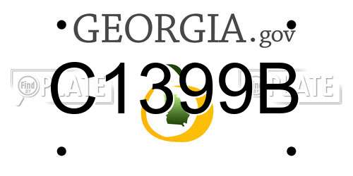 C1399B Georgia License Plate