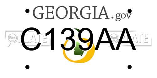 C139AA Georgia License Plate